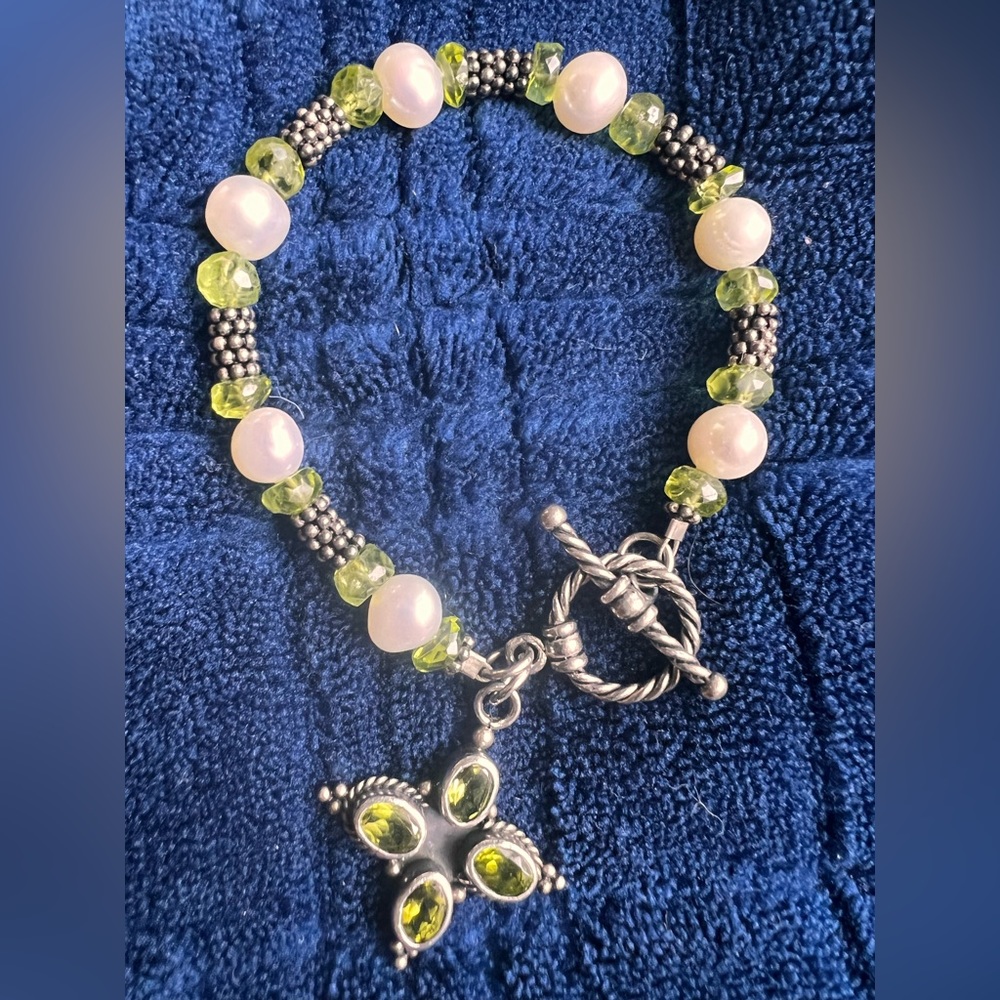 Peridot 925 bracelet, ring and earrings☘️ - Picture 2 of 10